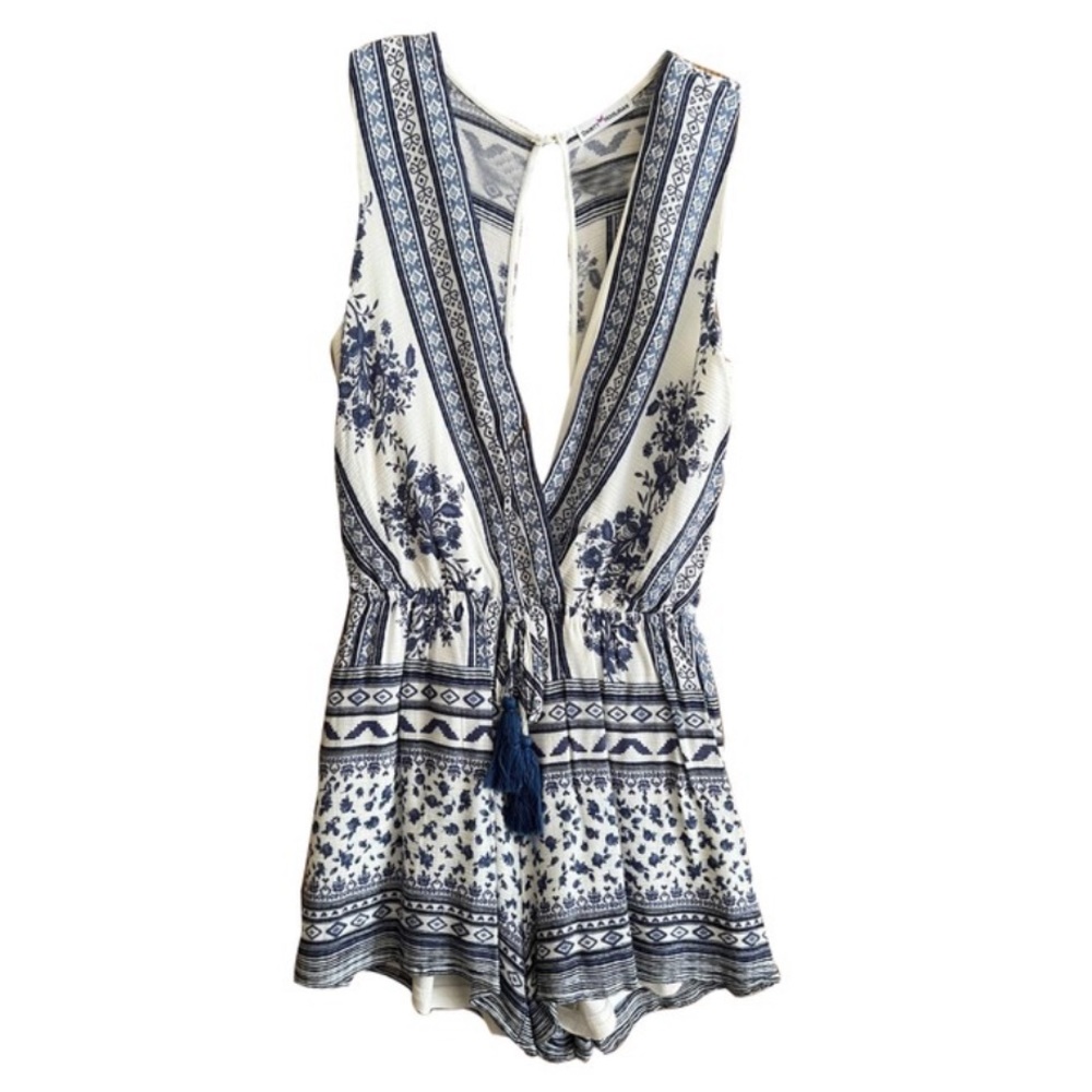 Dainty Hooligan Blue White Romper - XS